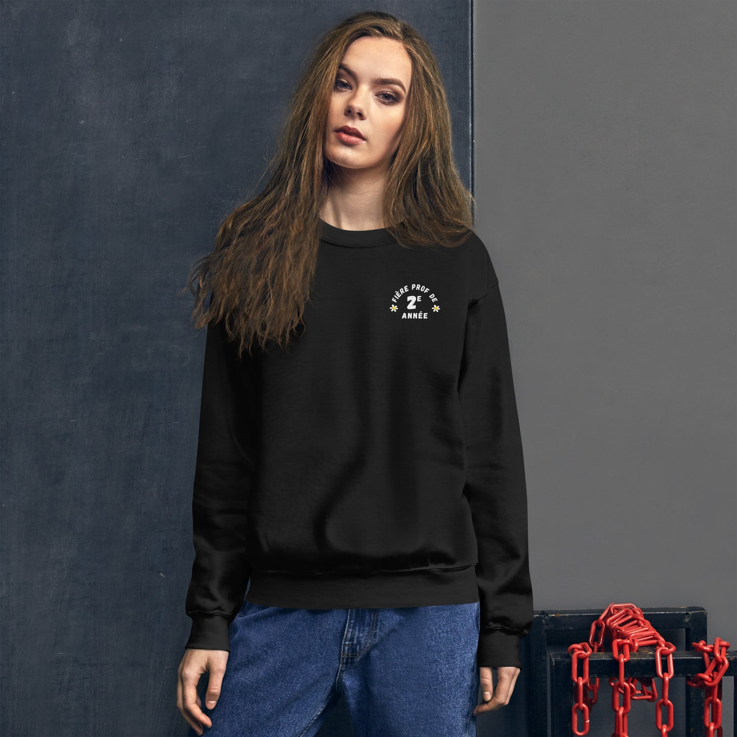 Unisex Crewneck Sweatshirt "Fière Prof de 2e Année"