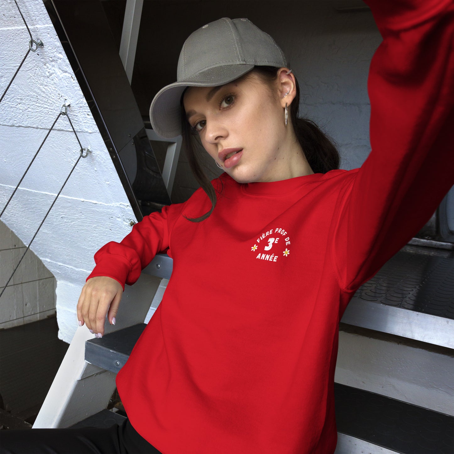 Sweatshirt Crewneck unisexe "Fière Prof de 3e Année"